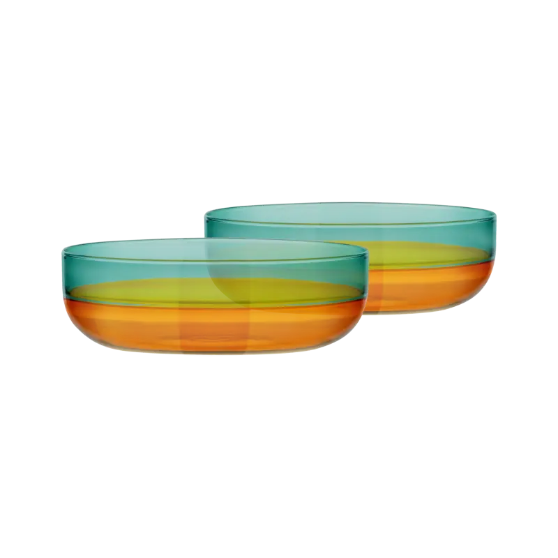 Coupelles en verre 'amber', lot de 2