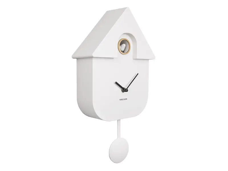 Horloge murale Modern Cuckoo ABS blanc