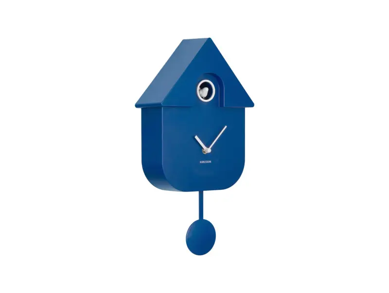 Horloge murale coucou moderne bleu cobalt