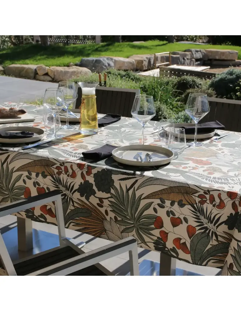 [SUD ETOFFE] 250X150 NAPPE PLASTIFIE LOMBOK CITROUILLE