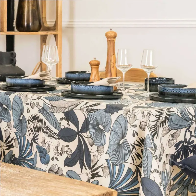 [SUD ETOFFE] 250X150 NAPPE PLASTIFIE LOMBOK MARINE