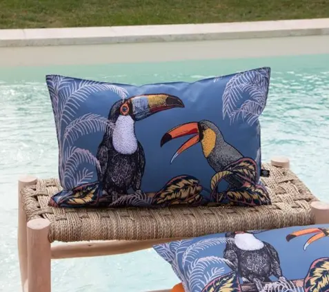 [SUD ETOFFE] COUSSIN TOCO 40X60 BLUE STONE