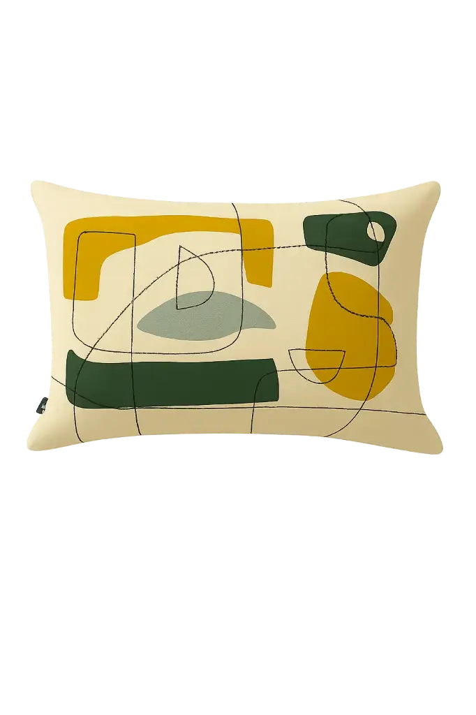 [SUD ETOFFE] COUSSIN LUNE 40X60 OIL GREEN