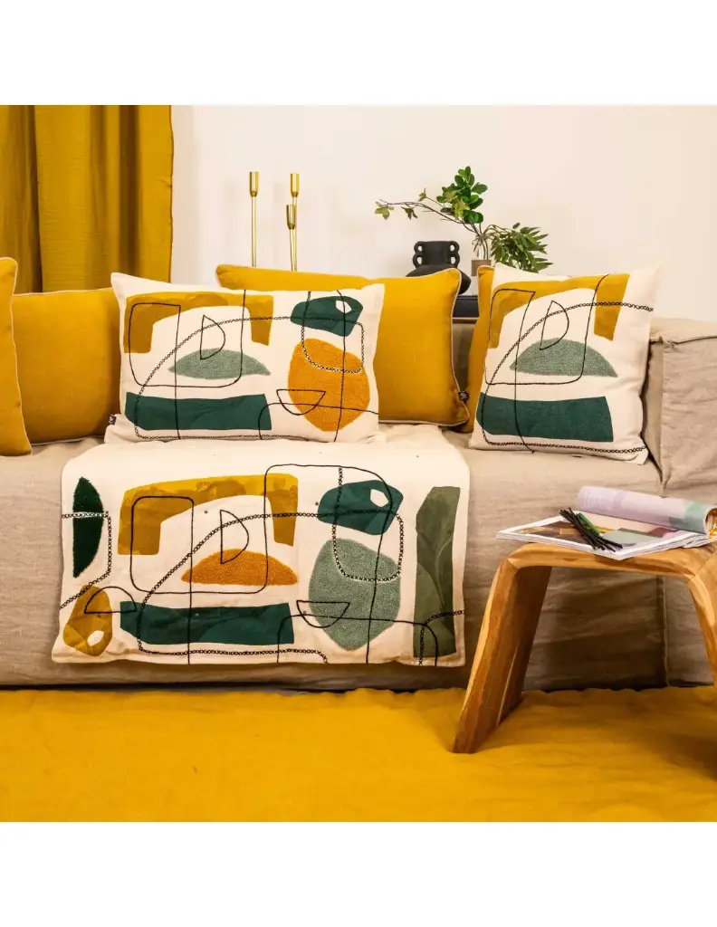 COUSSIN LUNE 40X60 OIL GREEN