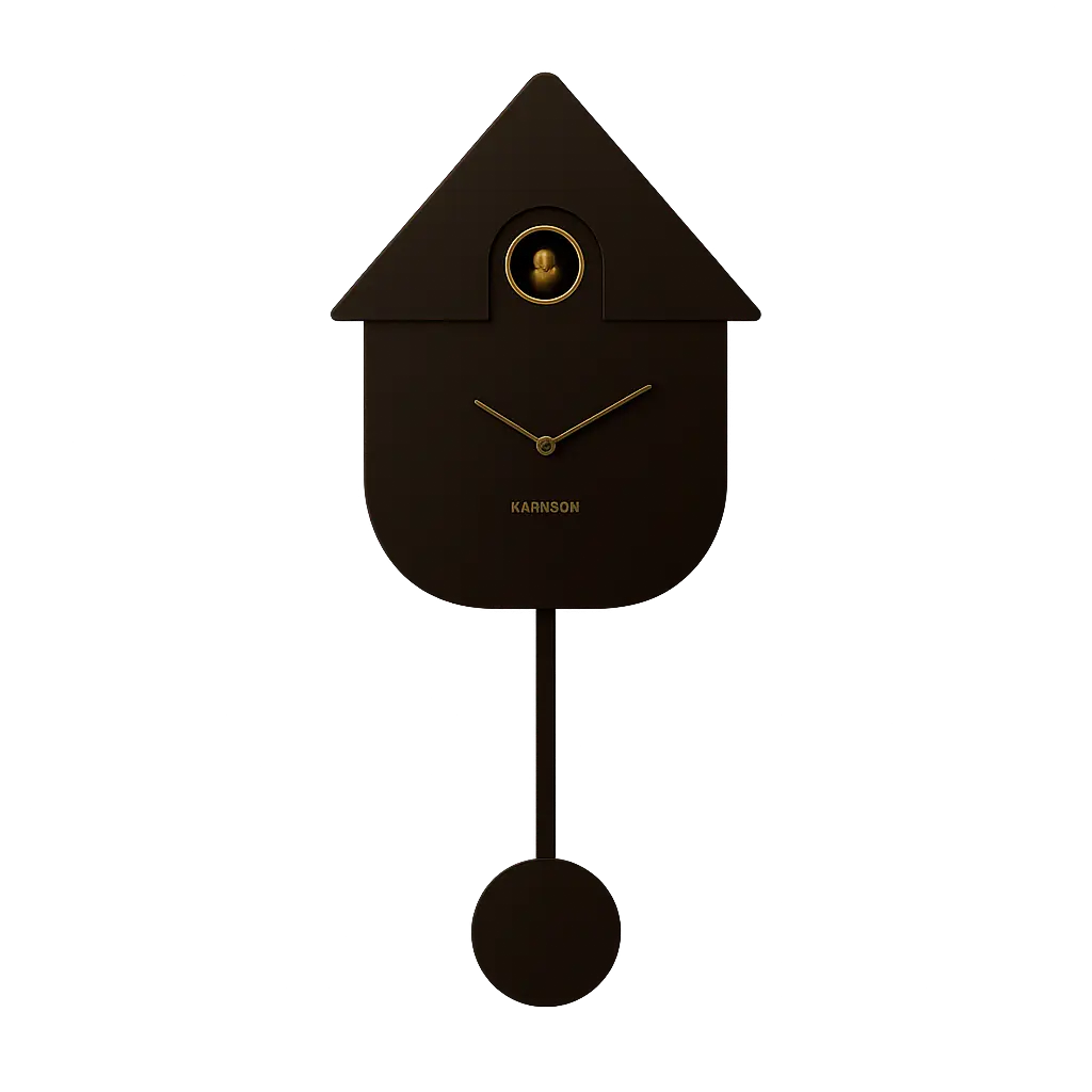 Wall Clock Modern Cuckoo Oro Dark 