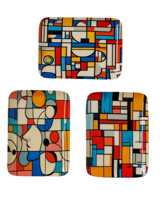 petits plateaux style Mondrian