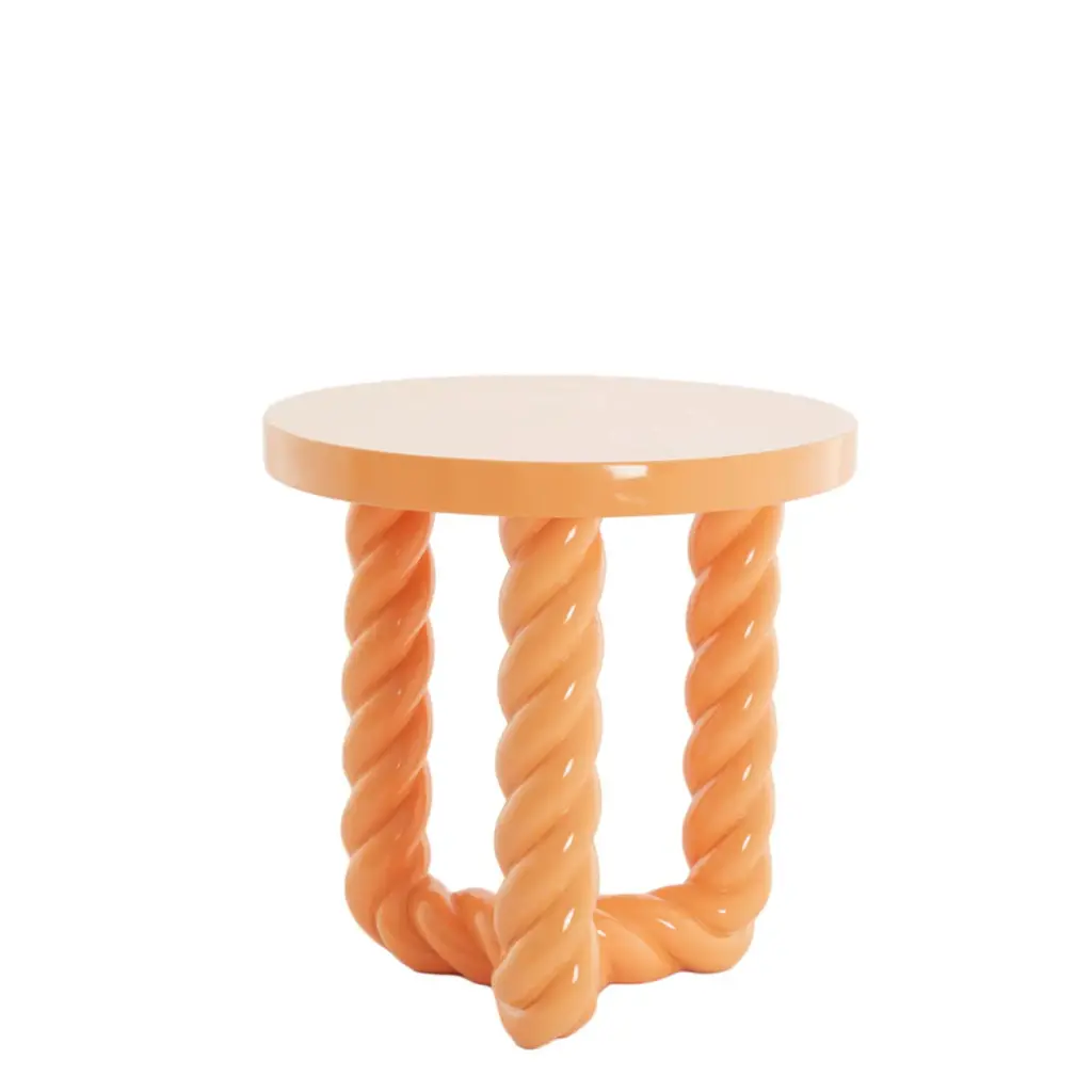 Side Table Ø46X46 Cm Vallejo Shiny Orange