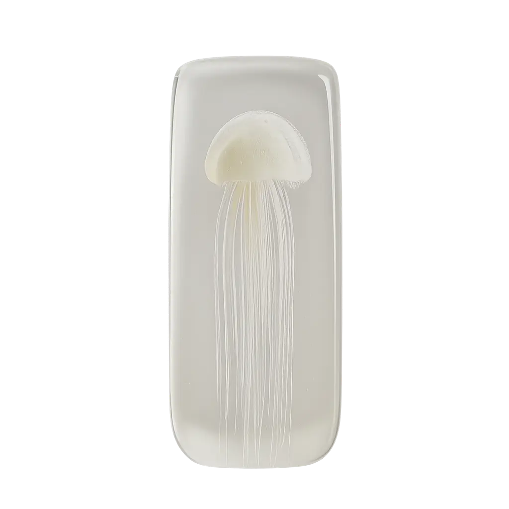 Ornament 6X6X18,5 Cm Jellyfish Glass Cream