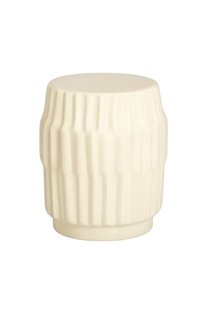 Side Table Ø40X52 Cm Isili Ceramics Matt White