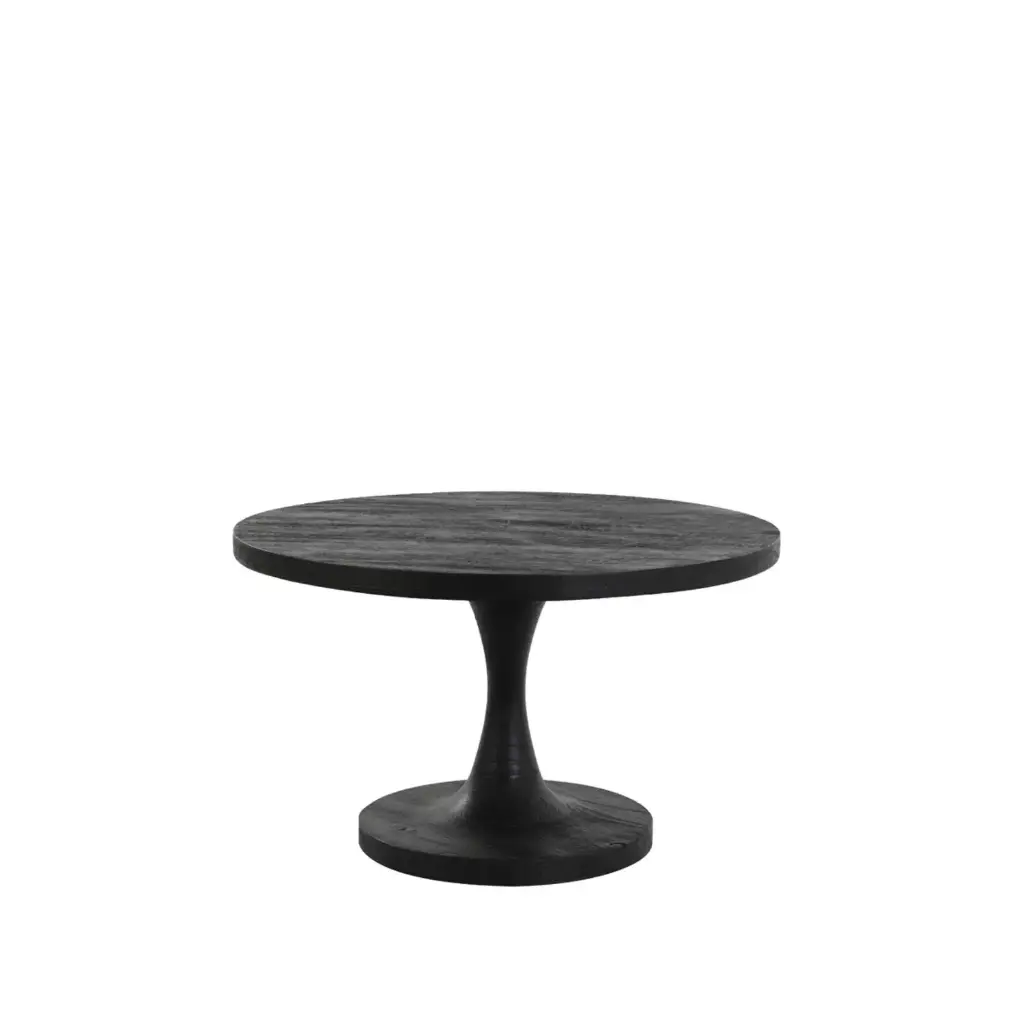 Side Table Ø50X55 Cm Bicaba Wood Black