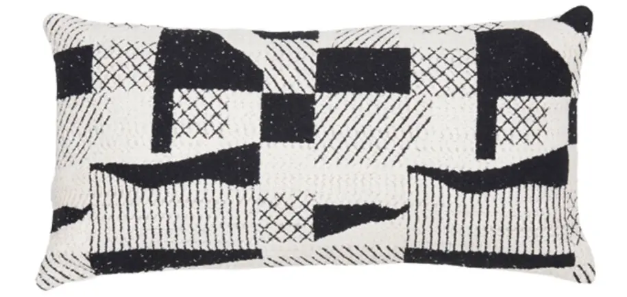 Coussin 30x60 Cm Cesena Black+Beige