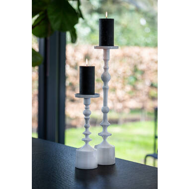 Candle Holder Ø11X33 Cm Sheva Shiny White