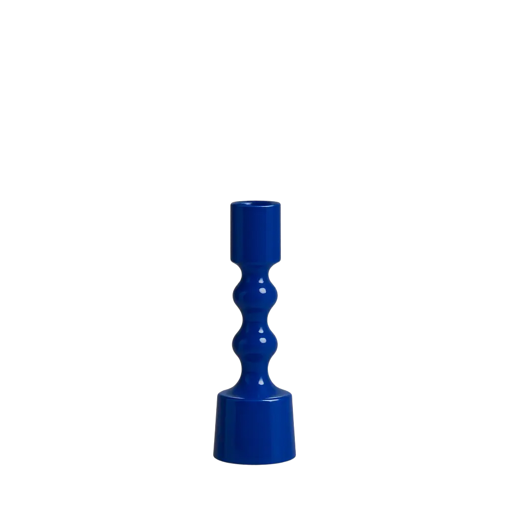 Candle Stick Ø4,5X16 Cm Babimo Shiny Blue