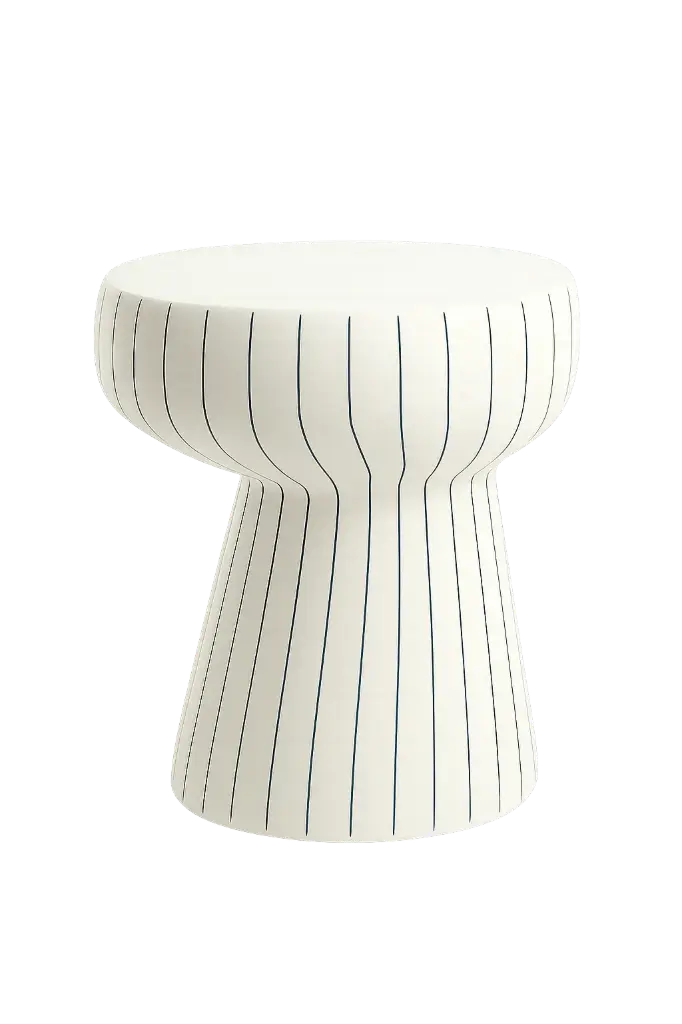 Side Table Ø38X42 Cm Dak Shiny White+Black