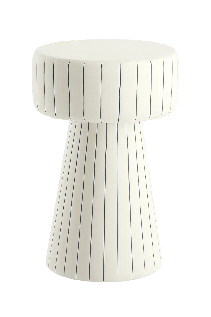 Side Table Ø29X47 Cm Dakwa Shiny White+Black