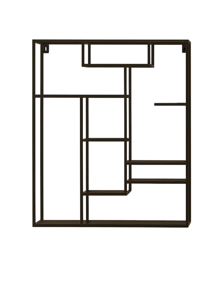 Wall Rack 110X25,5X150 Cm Talara Antique Black