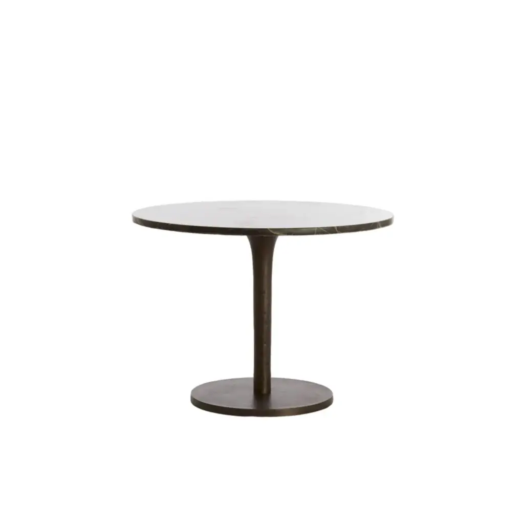 Side Table Ø61X41 Cm Paz Dark Brown Marble+Dark Brown