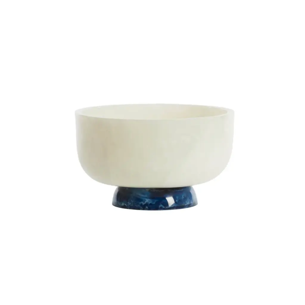 Dish Ø28X17 Cm Lewotobi White+Blue