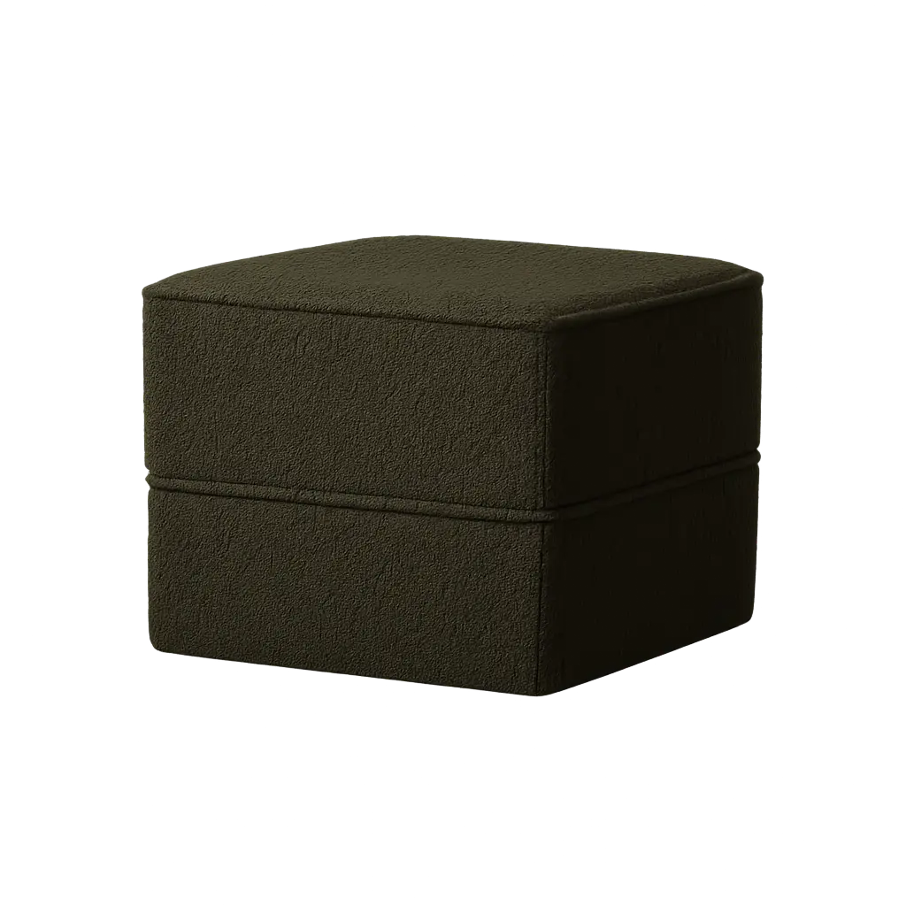 Pouf 40X40X35 Cm Kiki Teddy Dark Olive Green