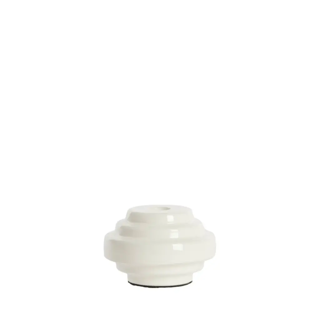 Candle Stick Ø11X7,5 Cm Wanhati Shiny White