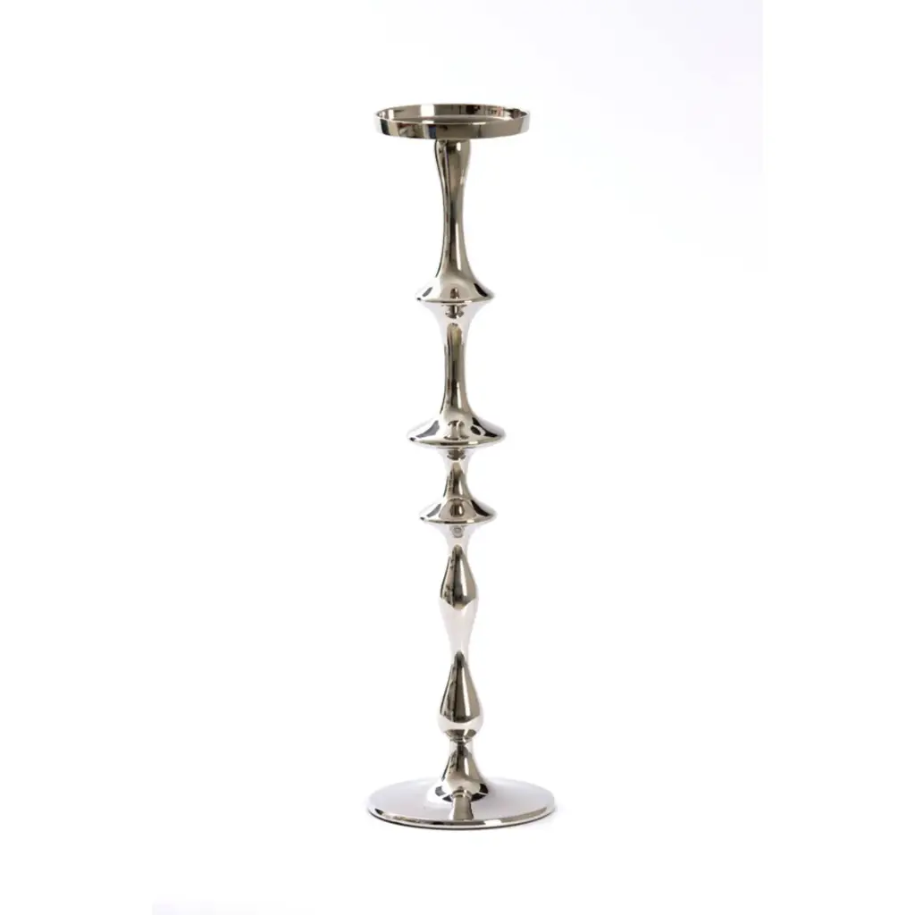 Candle Holder Ø14X51 Cm Vicari Shiny Nickel