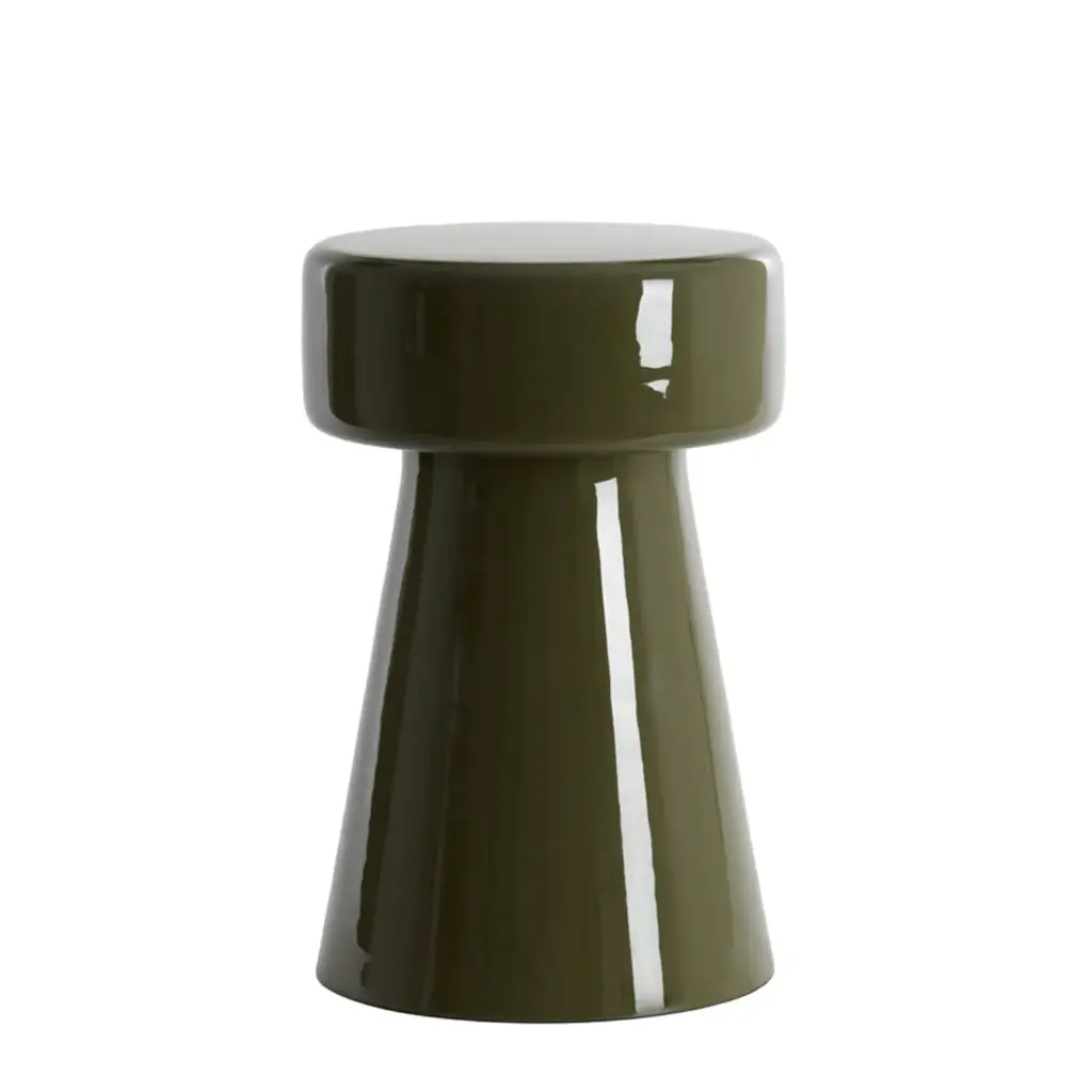 Side Table Ø29X47 Cm Dakwa Shiny Dark Olive Green