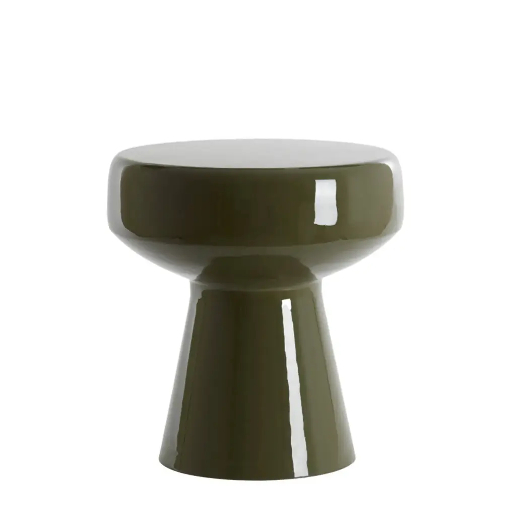 Side Table Ø38X42 Cm Dakwa Shiny Dark Olive Green