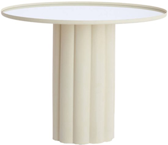 Side Table Ø70,5X54 Cm Rosario Mirror Clear+Cream
