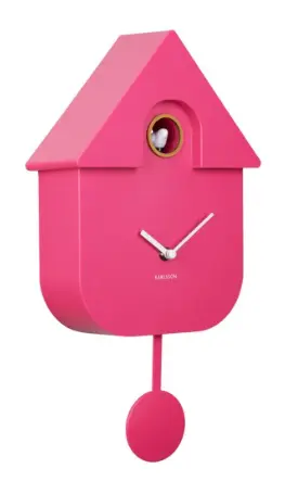 [PR-KA5768BP] Horloge murale Coucou Moderne ABS gris souris