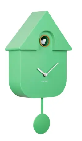 [PR-KA5768BG] Horloge murale Coucou Moderne ABS vert vif 