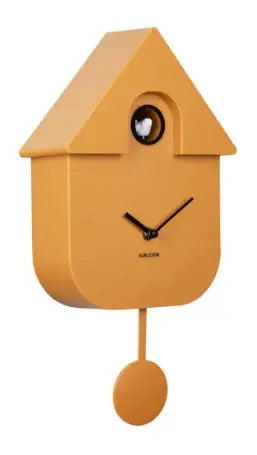[PR-KA5768YE] Horloge murale Coucou Moderne ABS jaune ochre 