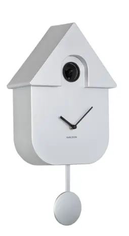 [PR-KA5867SI] Horloge murale Coucou Moderne ABS argent métalic