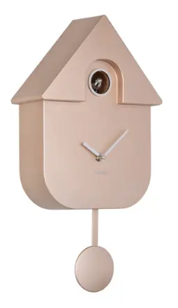 [PR-KA5867RG] Horloge murale Coucou Moderne ABS argent métalic