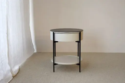 [VP-34AD23118N] TABLE D-APPOINT N.18.PIERRE FRITTÉE NOIRE
