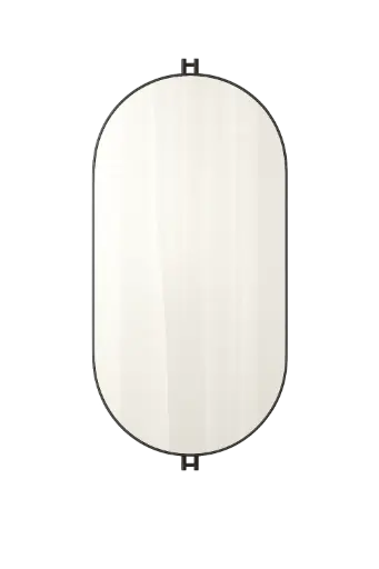 [VP-34BH24041] [INTERIORISMO] MIROIR OVALE CADRE EN MÉTAL ANTIQUE