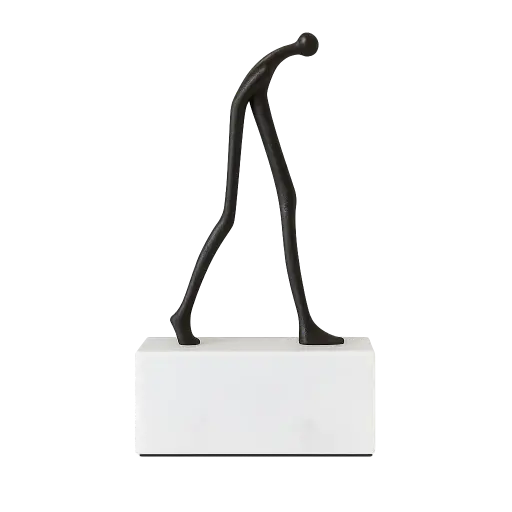 [VP-34F24216] SCULPTURE EN METAL ET MARBRE SAGESSE CREATIVE