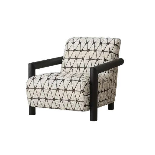 [VP-34JB2490] [INTERIORISMO] FAUTEUIL GÉOMÉTRIQUE BEIGE