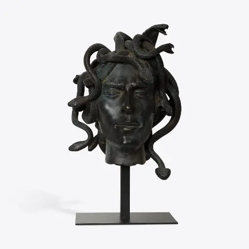 [PU-PWL59681-1] [PURE WHITE LINES] Female Medusa Bust on Stand