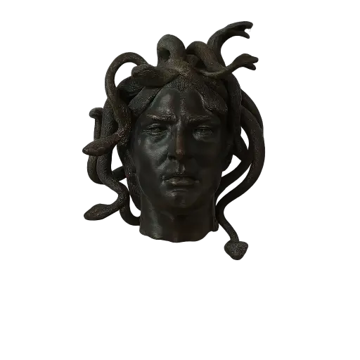 [PU-PWL59681-1] [PURE WHITE LINES] Female Medusa Bust on Stand