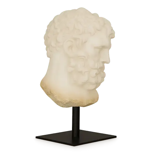 [PU-PWL73843] [PURE WHITE LINES] Hercules Bust on Stand