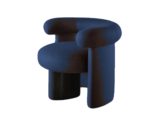 [ME-JNTPLGLLTEX] JEANETTE - FAUTEUIL - PIEDS EN LAQUE BRILLANTE - REVET. EN TISSU -