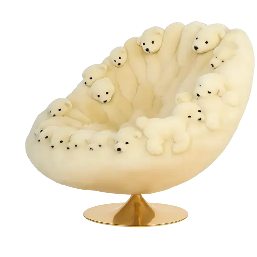 [AP-Silver Iceberg] Silver Iceberg (Boule chair (110 L x100 l x106 H), Silver, White New-Zealand sheepskin)