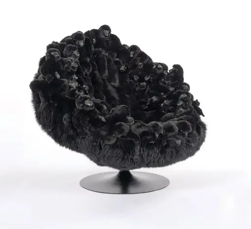 [AP-Gare au gorille] Gare au gorille (Glove ( 110 L x 95 l x 95 H), Noir chromé, Black New-Zealand sheepskin) 