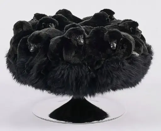 [AP-Gare au gorille] Gare au gorille (Glove ( 110 L x 95 l x 95 H), Noir chromé, Black New-Zealand sheepskin) 