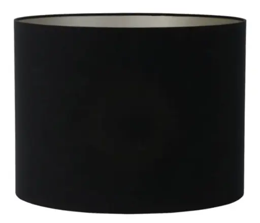 [LL-2250322] Abat-jour cylindre 50-50-38 cm VELOURS noir-taupe