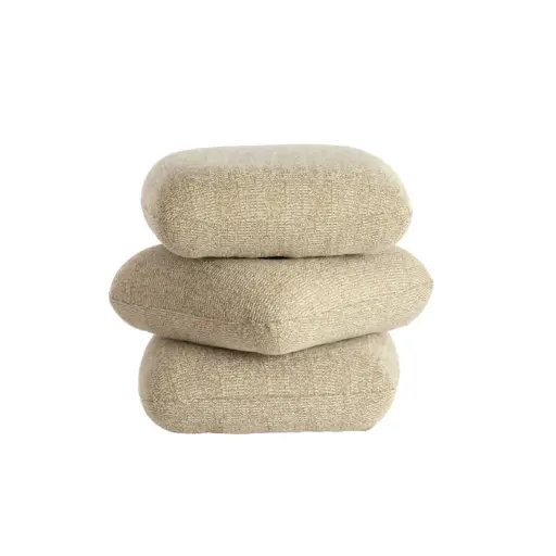 [LL-6893282] Pouf 44,5x44,5x44,5 cm LAURIE sable+crème