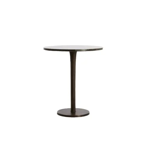 [LL-6794083] Table d’appoint Ø48x53 cm PAZO marbre brun foncé+marron foncé