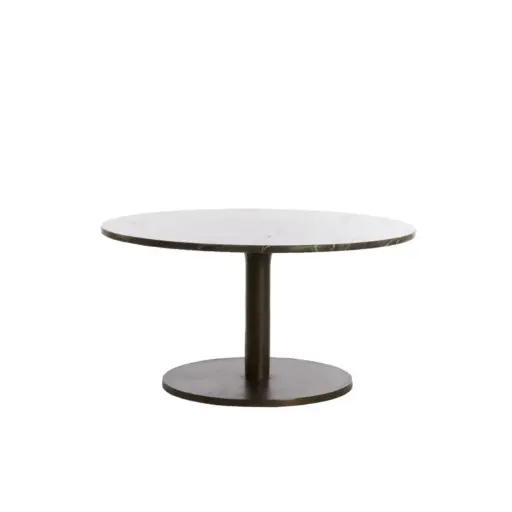 [LL-6794283] Table basse Ø76x36 cm PAZO marbre brun foncé+marron foncé