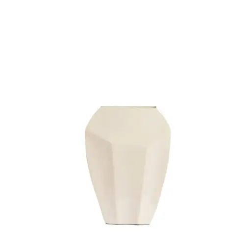 [LL-5752213] Vase déco 25x11x34 cm CORDOBA crème brillante
