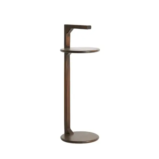 [LL-5517484] Table d’appoint Ø26x77 cm DELMINO bois de manguier brun chocolat